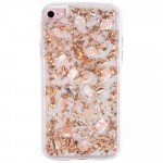 Wholesale iPhone 8 Plus / 7 Plus / 6S Plus / 6 Plus Luxury Glitter Dried Natural Flower Petal Clear Hybrid Case (Bronze Pearl)